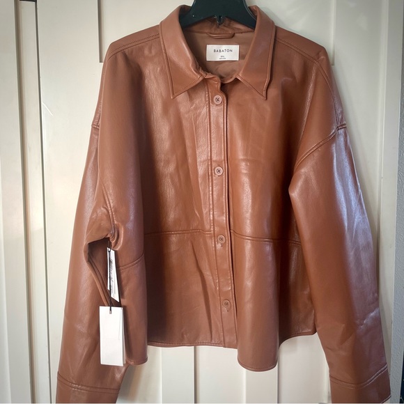 NEW!! Aritzia Babaton Vegan Leather Pelli Hip Shacket sz XXL - Picture 6 of 9